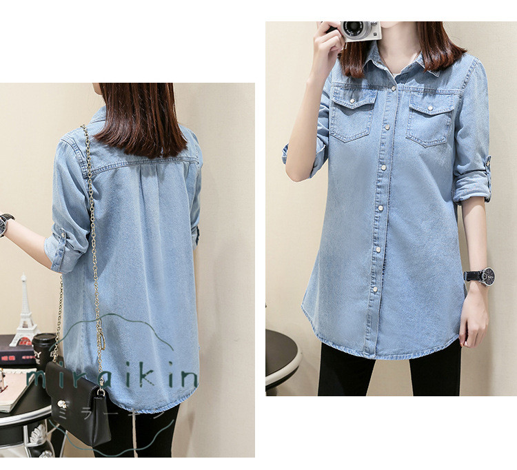 デニムシャツ 送料無料 超。 デニム レディース ヴィンテージ 韓国ファッション 大きいサイズ ジャケット ロング おしゃれ アウター 2023秋新作 長袖 無地 