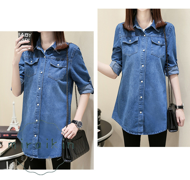 デニムシャツ 送料無料 超。 デニム レディース ヴィンテージ 韓国ファッション 大きいサイズ ジャケット ロング おしゃれ アウター 2023秋新作 長袖 無地 