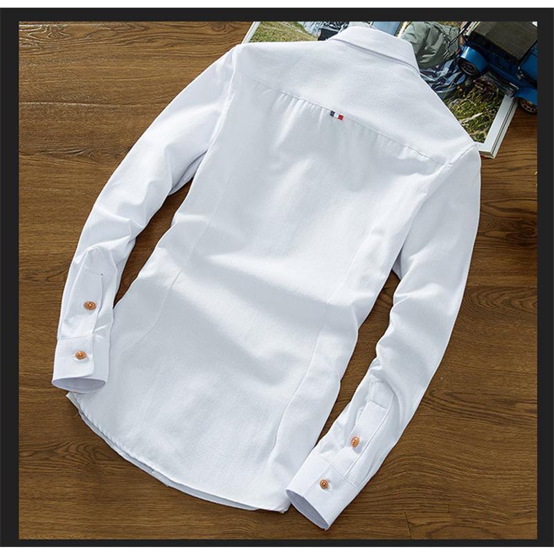 シャツ メンズ 長袖 白 スリム ボタンダウン スリム 着痩せ トップス 大きいサイズ 秋 シンプル 無地 トリコロール 切り替え 