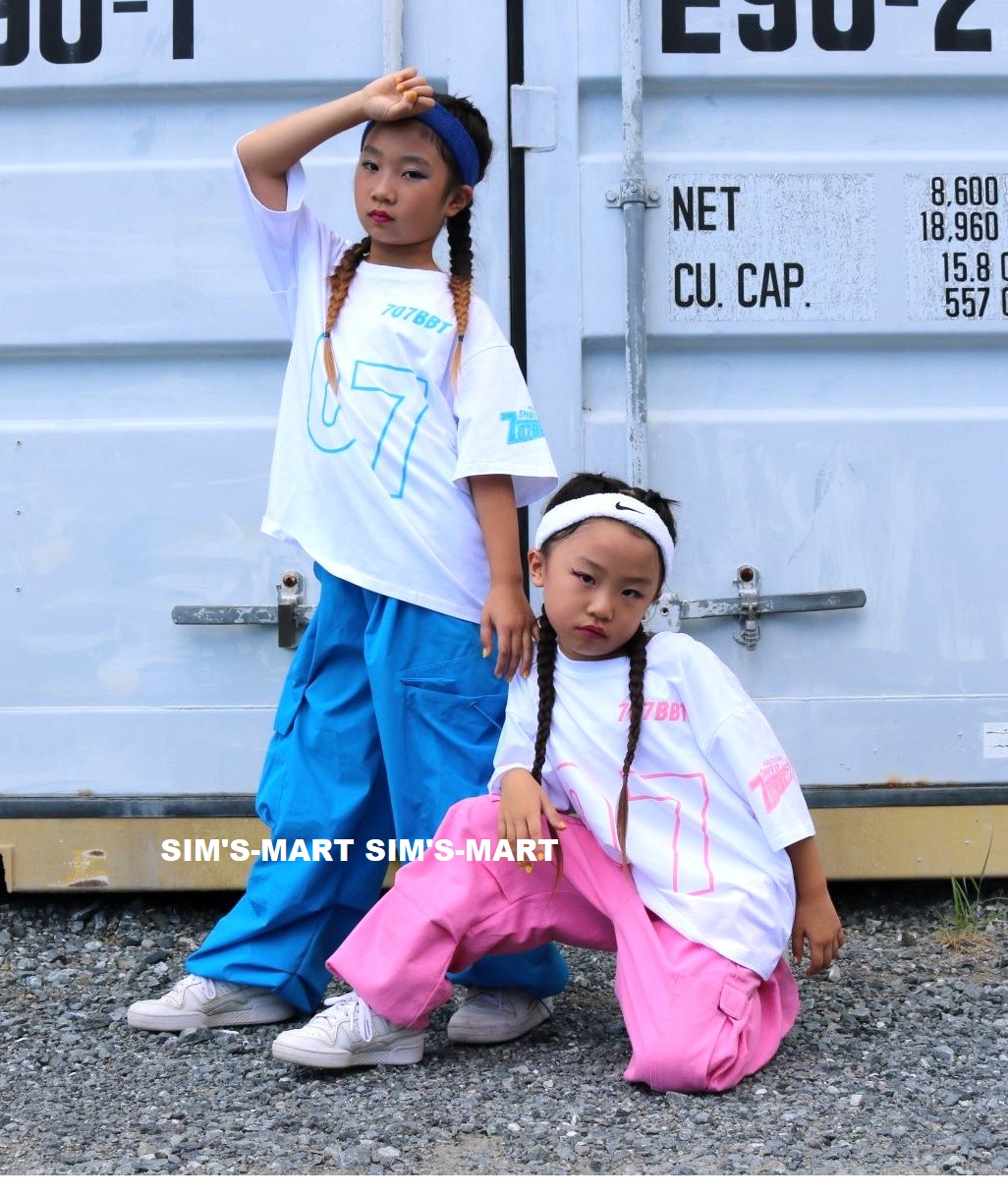 ヒップホップ 衣装 キッズダンス衣装 セットアップ 韓国 子供ダンス服 黄緑 ダンスウェア 派手 水色 レッスン着 白ピンク 