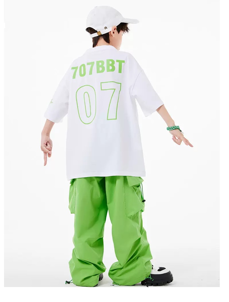 ヒップホップ 衣装 キッズダンス衣装 セットアップ 韓国 子供ダンス服 黄緑 ダンスウェア 派手 水色 レッスン着 白ピンク 