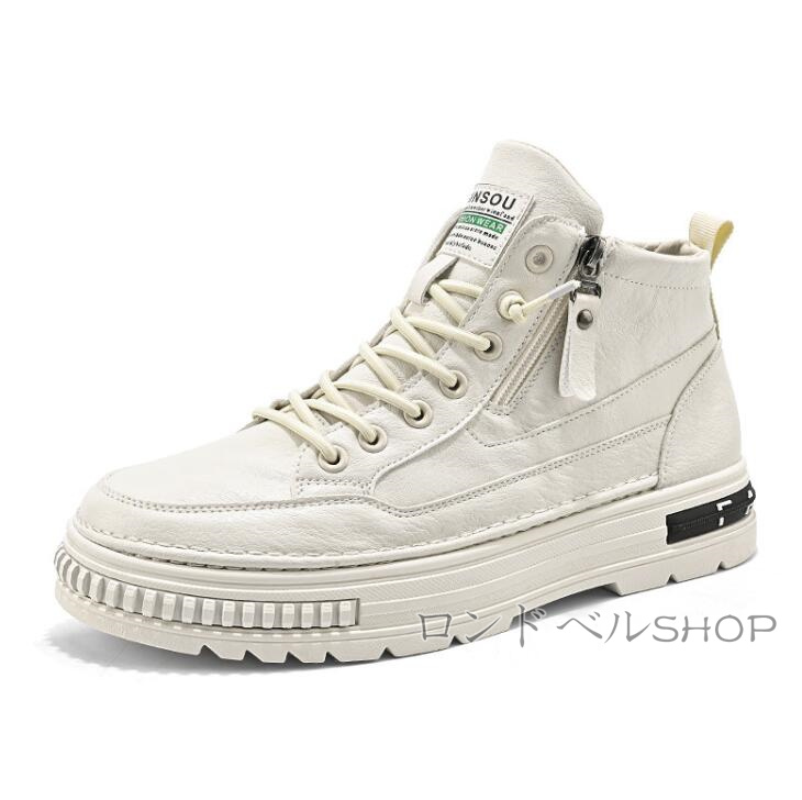 メンズ スニーカー ウォーキング 防水 防滑 厚底スニーカー サイドジッパー付き 快適 立ち仕事 履きやすい 通勤 カジュアル軽量 運動靴 通学 