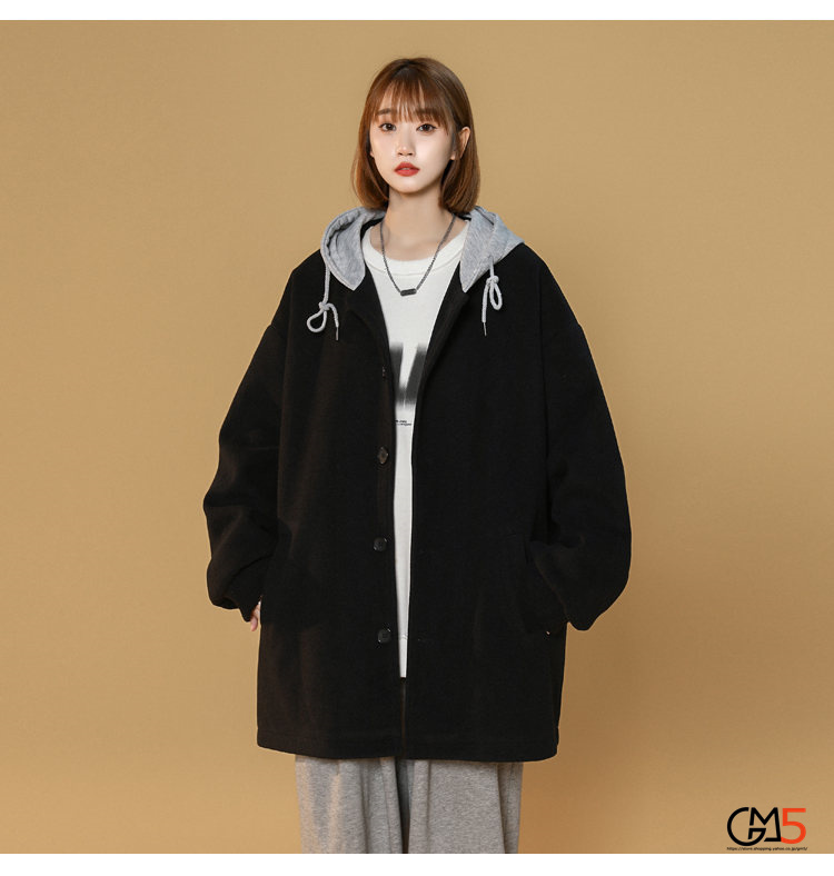 異素材 コート ジャケット Pコート メンズ レディース ジャケット 通勤 アウター 新作 秋服 ニットフード付き 通学 冬服 