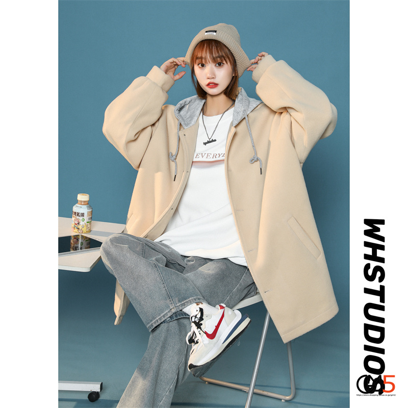 異素材 コート ジャケット Pコート メンズ レディース ジャケット 通勤 アウター 新作 秋服 ニットフード付き 通学 冬服 