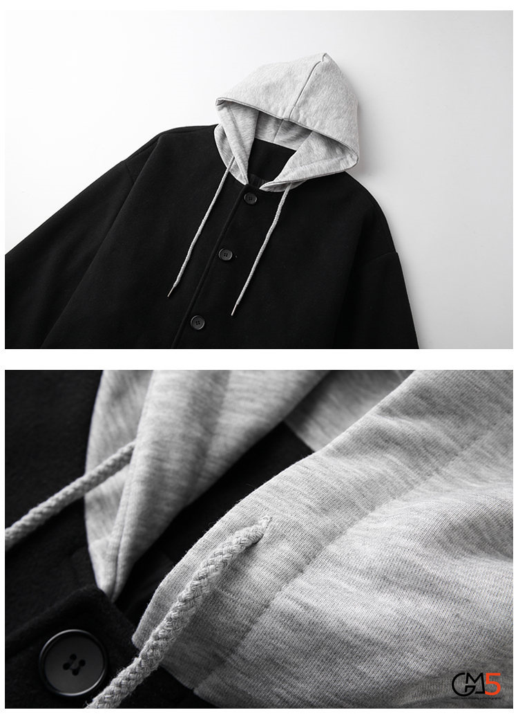 異素材 コート ジャケット Pコート メンズ レディース ジャケット 通勤 アウター 新作 秋服 ニットフード付き 通学 冬服 