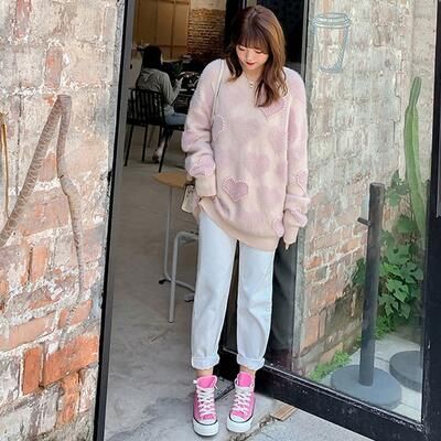 シャギー ニット カットソー セーター トップス カジュアル レディース 長袖 きれいめ 体型カバー ビジュー オーバーサイズ おしゃれ 可愛い ドロップショルダ 