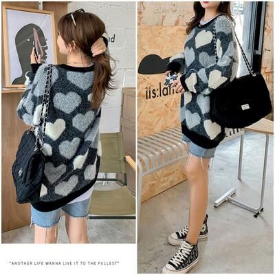 シャギー ニット カットソー セーター トップス カジュアル レディース 長袖 きれいめ 体型カバー ビジュー オーバーサイズ おしゃれ 可愛い ドロップショルダ 