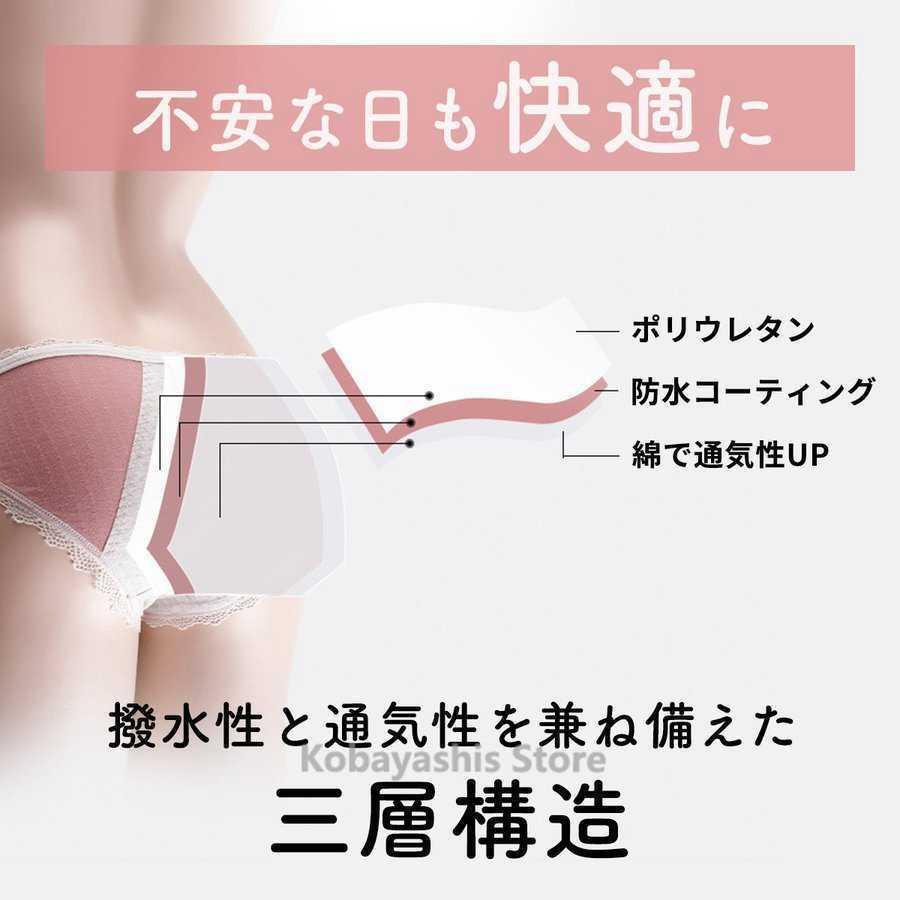 2枚セット サニタリーショーツ 生理下着綿 防水布付きショーツ ストレッチ 生理用ショーツ 生理用パンツ リボン かわいい 女性 レース 