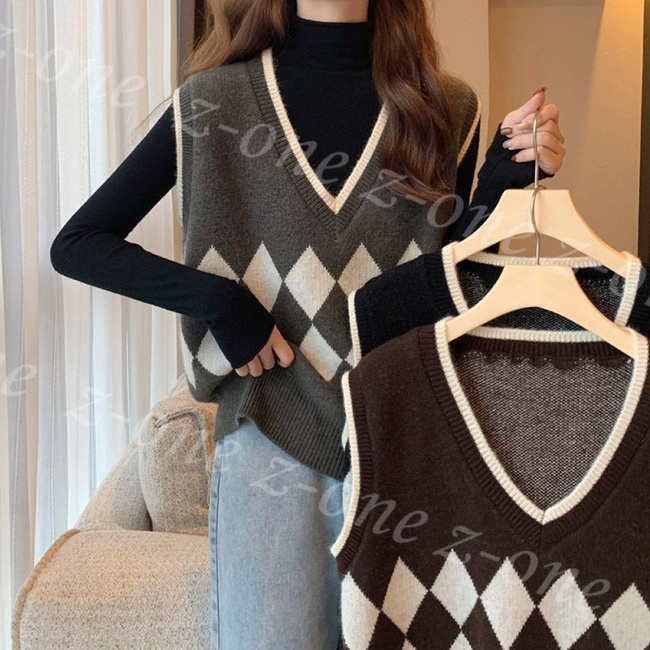 ベスト ニット プルオーバー レディース 新作 Vネック 学生 通学 秋冬 保温 春 柔らかい アウター レイヤード 体型カバー 通勤 セーター 大人 ゆったり 可愛い 