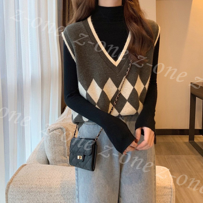 ベスト ニット プルオーバー レディース 新作 Vネック 学生 通学 秋冬 保温 春 柔らかい アウター レイヤード 体型カバー 通勤 セーター 大人 ゆったり 可愛い 
