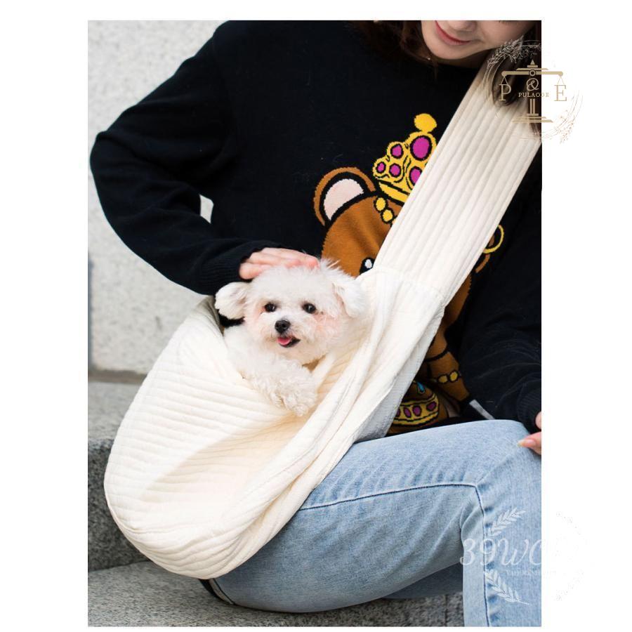 犬 スリング ペットスリング 猫 抱っこ紐 抱っこひも ポケット付き 飛び出し防止 無地 持ち運び お散歩 お出掛け キャリーバッグ ドッグスリング 小型犬 