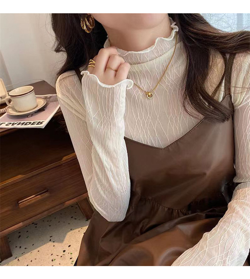 Tシャツ レディース 長袖 カットソー シースルー インナー 秋 冬 シアートップス 細身 通勤 日常 女性用 無地 普段着 きれいめ ハイネック 