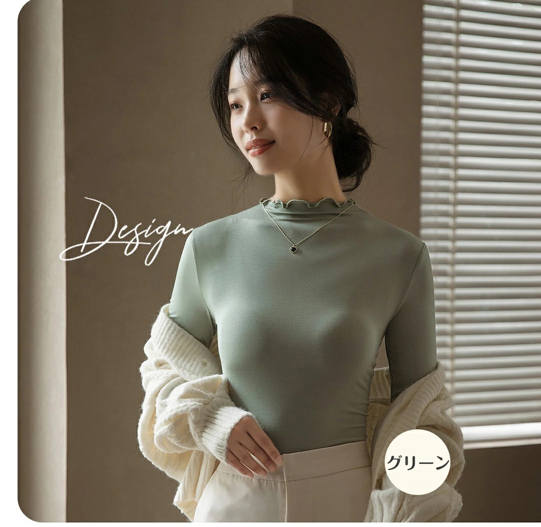カットソー レディース 長袖 トップス ストレッチ インナー 柔らかい 通勤 冬 長袖Tシャツ シンプル トップス 春 着痩せ M 母 無地 ハイネック L 2L ママ 秋 