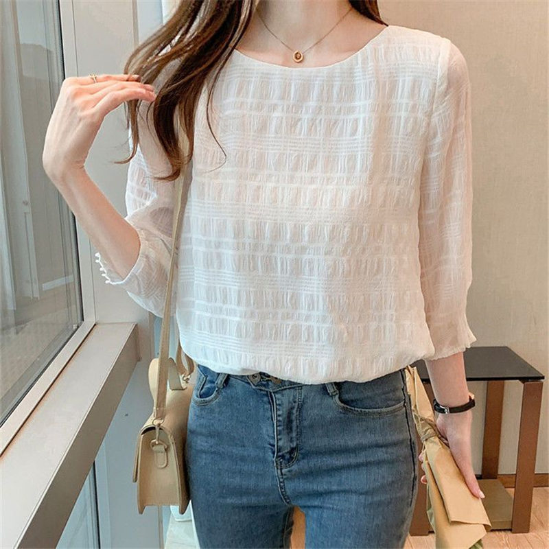 ブラウス レディース 長袖 春秋 長袖シャツ 七分袖丈 入学式 デート シンプル OL おしゃれ 通勤 体型カバー ビジネス フォーマル トップス 