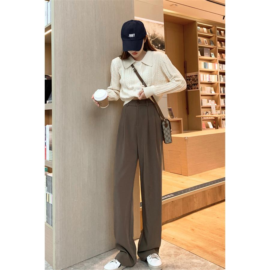 チノパン ワイドパンツ スラックス レディース パンツ ズボン ロング 体型カバー カジュアル イージーパンツ テーパード ボゆったり 春夏 