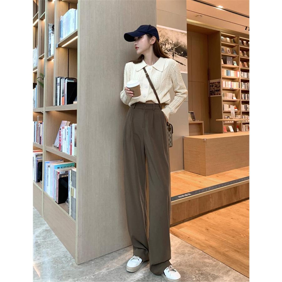 チノパン ワイドパンツ スラックス レディース パンツ ズボン ロング 体型カバー カジュアル イージーパンツ テーパード ボゆったり 春夏 