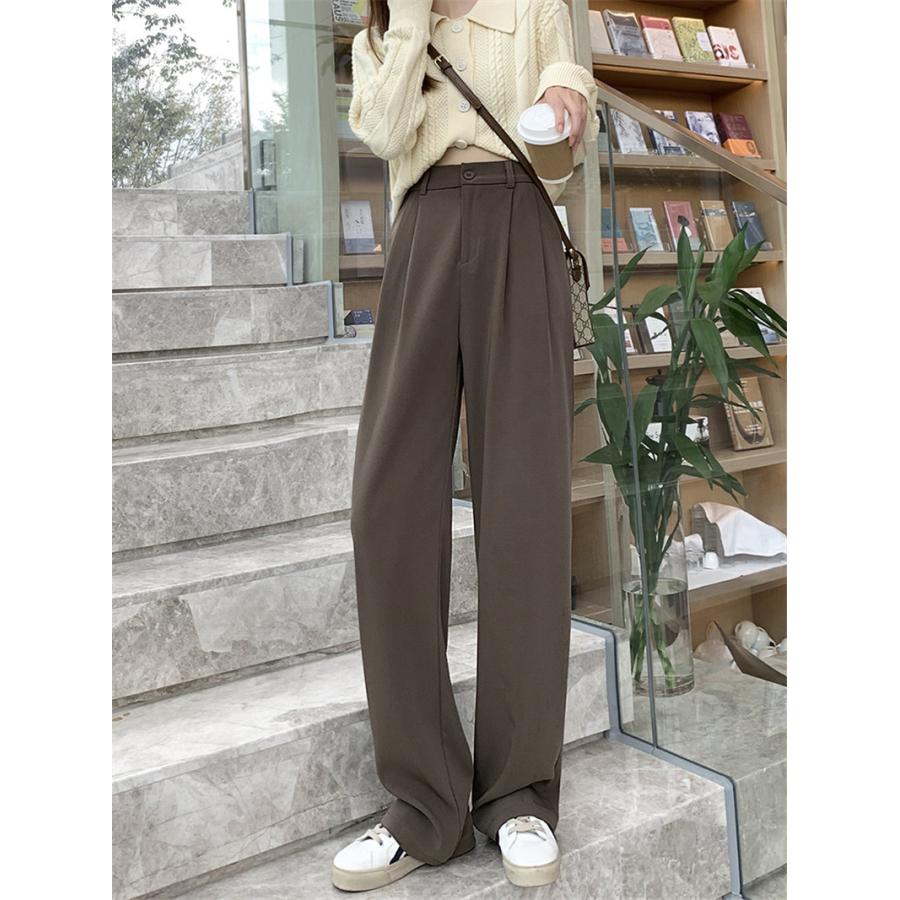 チノパン ワイドパンツ スラックス レディース パンツ ズボン ロング 体型カバー カジュアル イージーパンツ テーパード ボゆったり 春夏 