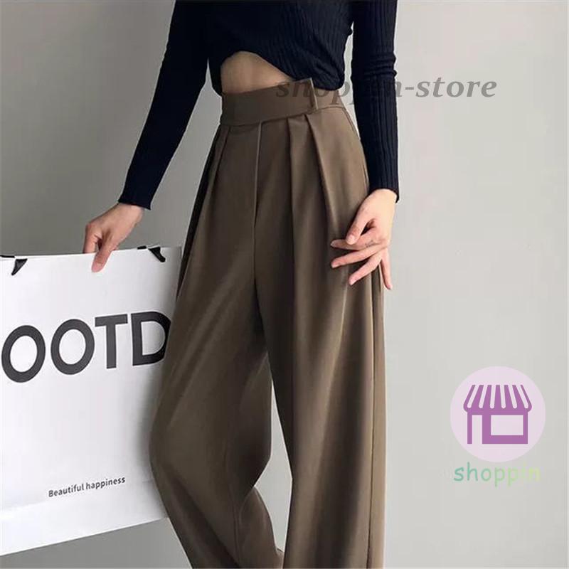 ワイドパンツ レディース ガウチョパンツ ロング スラックス ストレートパンツ 春夏 通勤 着痩 ハイウエスト マジックテープ 美脚 スリム ゆったり 