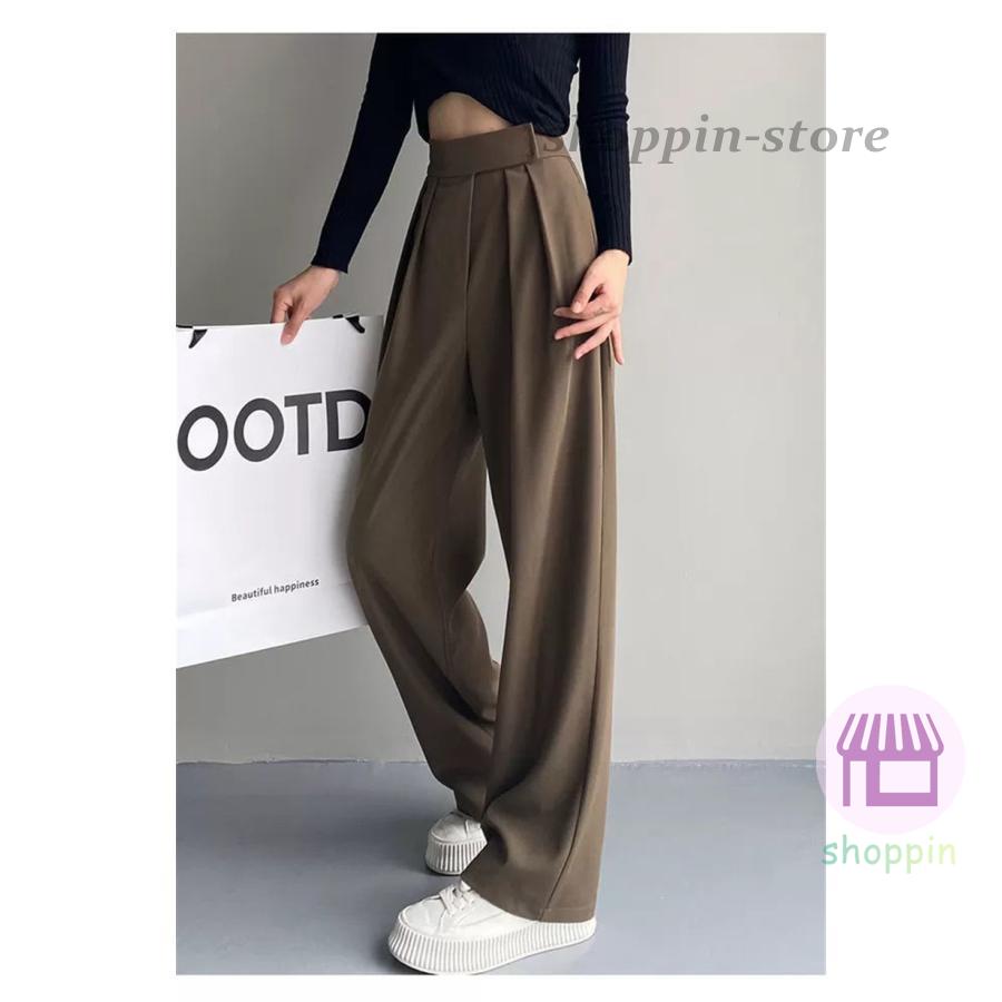 ワイドパンツ レディース ガウチョパンツ ロング スラックス ストレートパンツ 春夏 通勤 着痩 ハイウエスト マジックテープ 美脚 スリム ゆったり 