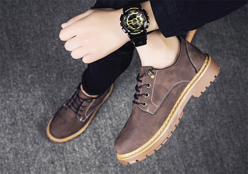 ワークブーツ スニーカー メンズ PU革靴 オックスフォード エアクッション オックスフォード 靴 通気 軽量 スニーカー 男性 カジュアル 