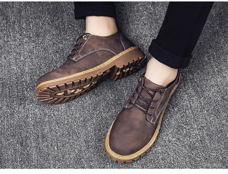 ワークブーツ スニーカー メンズ PU革靴 オックスフォード エアクッション オックスフォード 靴 通気 軽量 スニーカー 男性 カジュアル 