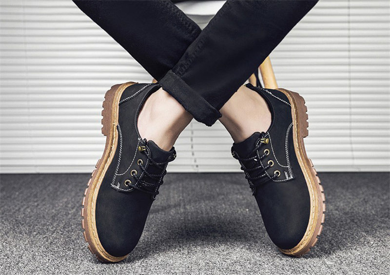 ワークブーツ スニーカー メンズ PU革靴 オックスフォード エアクッション オックスフォード 靴 通気 軽量 スニーカー 男性 カジュアル 