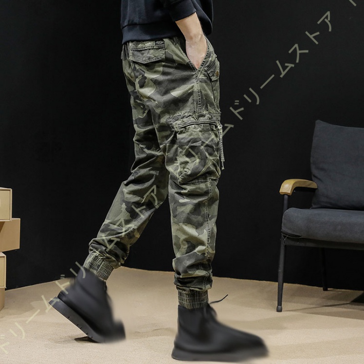 カーゴパンツメンズ メンズカーゴパンツ アウトドア パンツ 大きいサイズ カーゴパンツ 春夏秋冬 スキニー 綿 ダンス 調整紐 作業ボお洒落 作業ズボン 