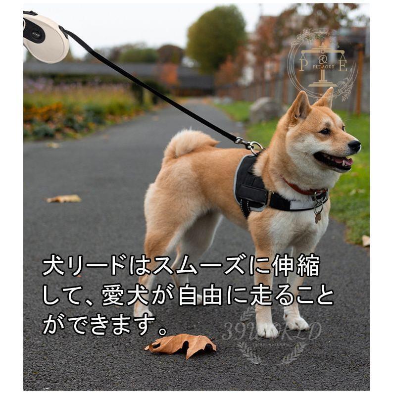 犬用リード ドッグリード コム袋収納 ペットリード 伸縮リード 巻き取り式 自動巻き取り式 5M 中型犬 小型犬用 フレキシリード 選べる6色 小型犬 ペット用品 