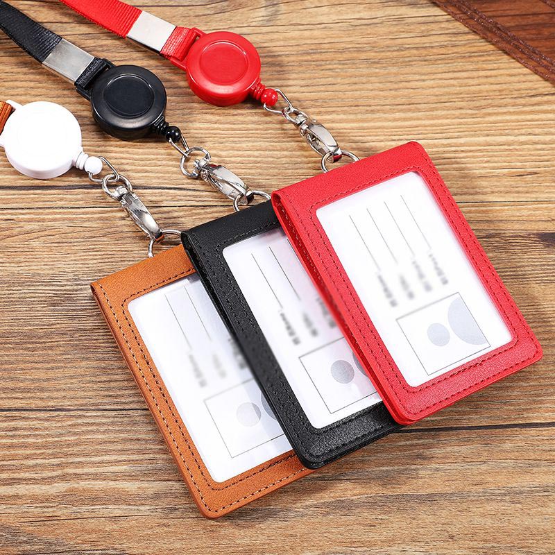 IDカードホルダー 名札ケース 社員証 資格証 免許証 リバーシブル IDケース 軽い パスケース 隠す 個人情報 ネームホルダー ネックストラップ 