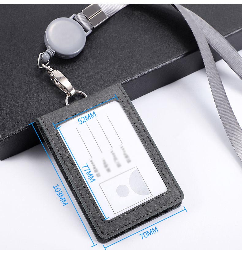 IDカードホルダー 名札ケース 社員証 資格証 免許証 リバーシブル IDケース 軽い パスケース 隠す 個人情報 ネームホルダー ネックストラップ 