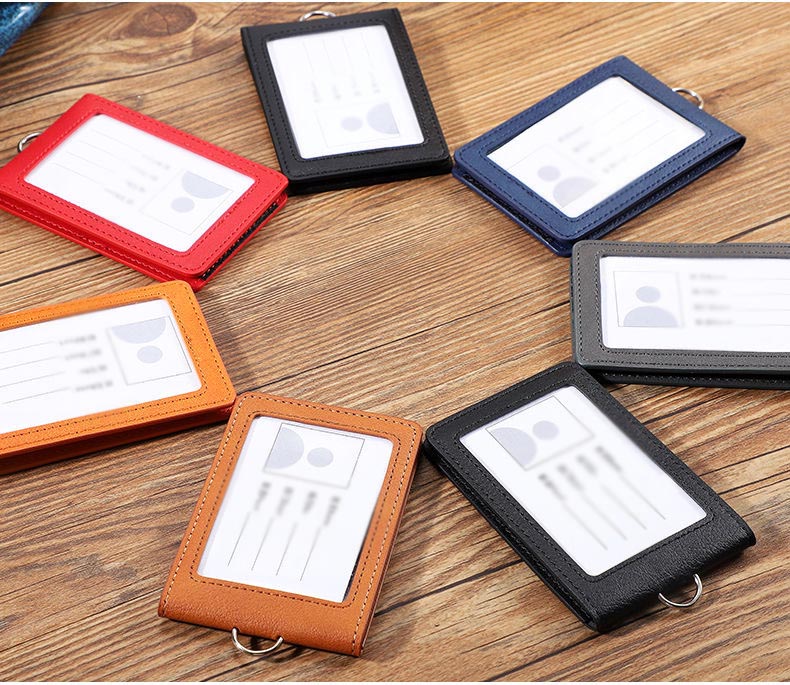IDカードホルダー 名札ケース 社員証 資格証 免許証 リバーシブル IDケース 軽い パスケース 隠す 個人情報 ネームホルダー ネックストラップ 