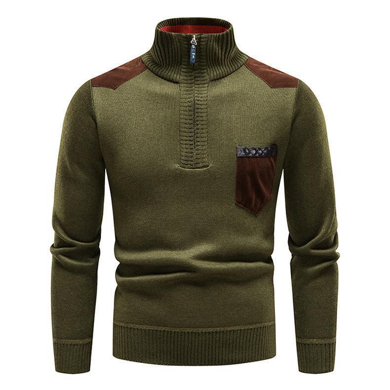 ニットセーター メンズ 秋冬 長袖 ニットトップス 冬服 無地セーター カッコイイ 裏起毛 プルオーバー カジュアル通勤 