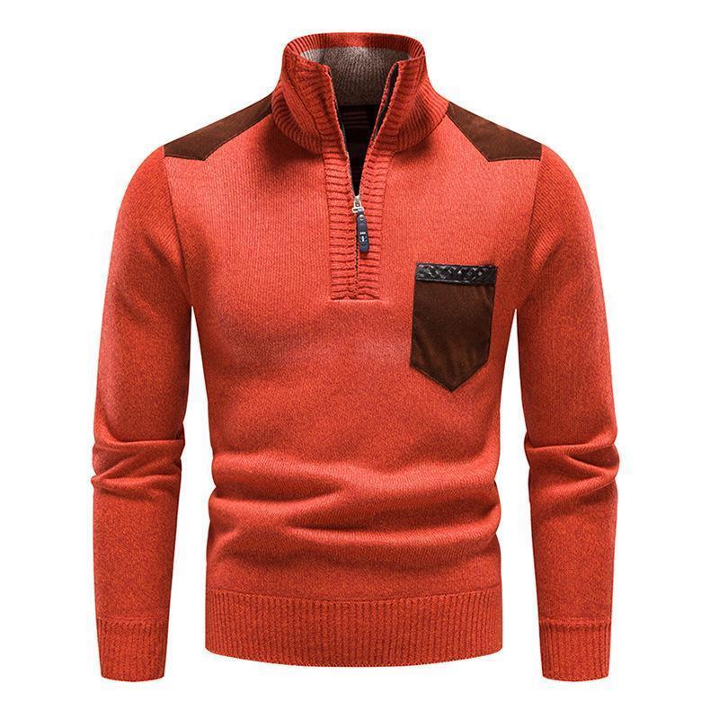 ニットセーター メンズ 秋冬 長袖 ニットトップス 冬服 無地セーター カッコイイ 裏起毛 プルオーバー カジュアル通勤 
