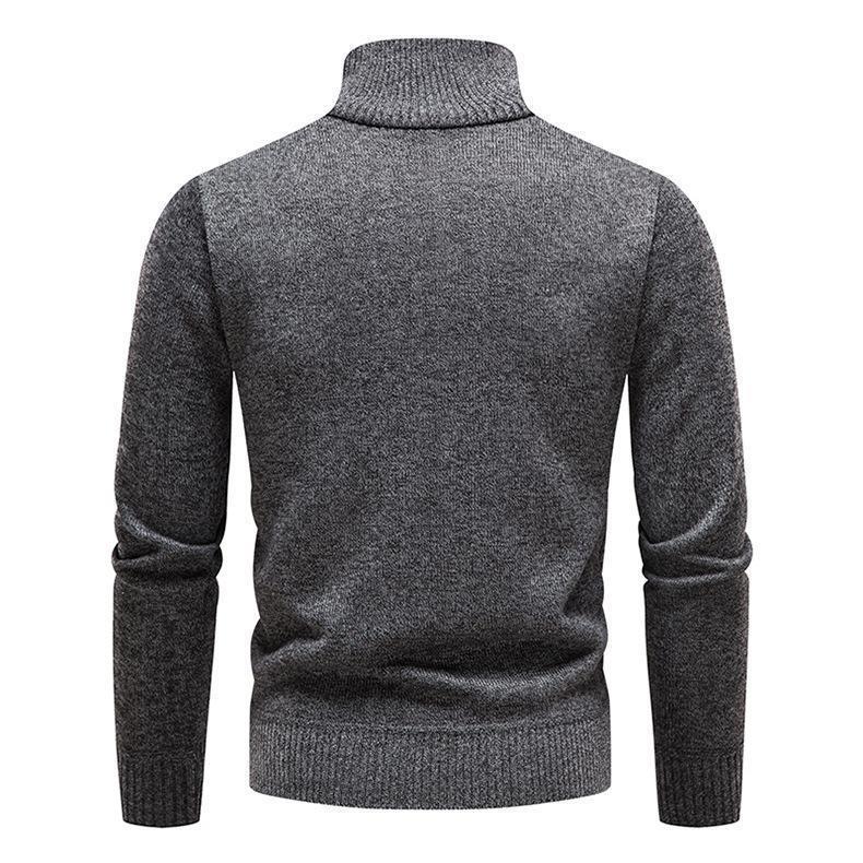 ニットセーター メンズ 秋冬 長袖 ニットトップス 冬服 無地セーター カッコイイ 裏起毛 プルオーバー カジュアル通勤 