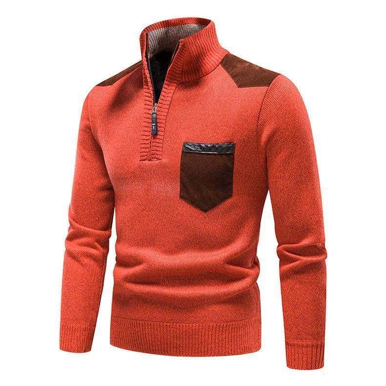 ニットセーター メンズ 秋冬 長袖 ニットトップス 冬服 無地セーター カッコイイ 裏起毛 プルオーバー カジュアル通勤 