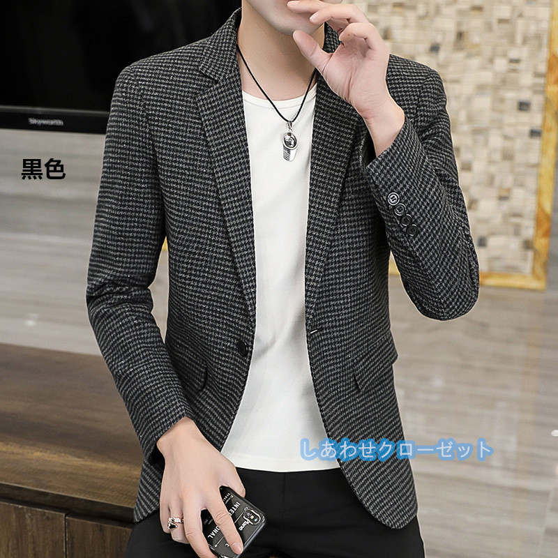 テーラードジャケット メンズ おしゃれ ブレザージャケット カジュアルスーツ チェック柄 春秋冬 フォマールスーツ ビジネススーツ アウター 紳士用 通勤 