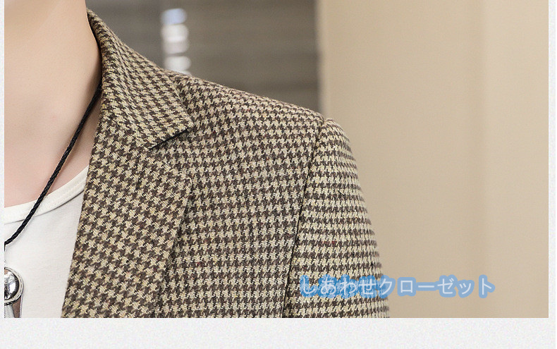 テーラードジャケット メンズ おしゃれ ブレザージャケット カジュアルスーツ チェック柄 春秋冬 フォマールスーツ ビジネススーツ アウター 紳士用 通勤 