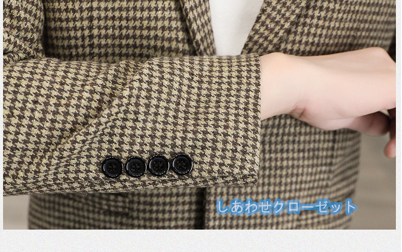 テーラードジャケット メンズ おしゃれ ブレザージャケット カジュアルスーツ チェック柄 春秋冬 フォマールスーツ ビジネススーツ アウター 紳士用 通勤 