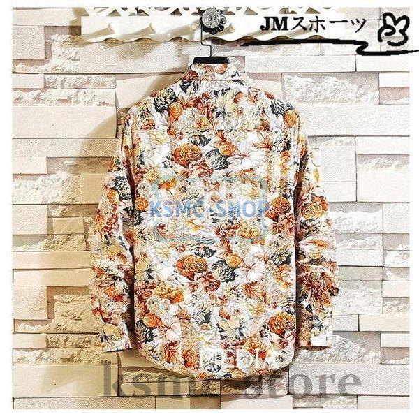 カジュアルシャツ シャツ 長袖シャツ メンズシャツ 花柄 長袖 紳士用 メンズ ボタンダウン スリム カジュアル 新作 紳士用 メンズトップス 