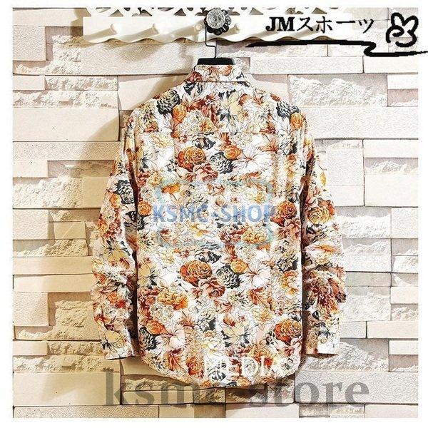 カジュアルシャツ シャツ 長袖シャツ メンズシャツ 花柄 長袖 紳士用 メンズ ボタンダウン スリム カジュアル 新作 紳士用 メンズトップス 