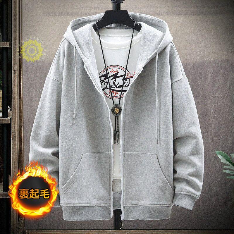 メンズ 長袖 フード付き 運動 裏起毛 ジップアップ カーディガン マウンテン秋服 ビッグシルエット 春秋冬 ジャケット 