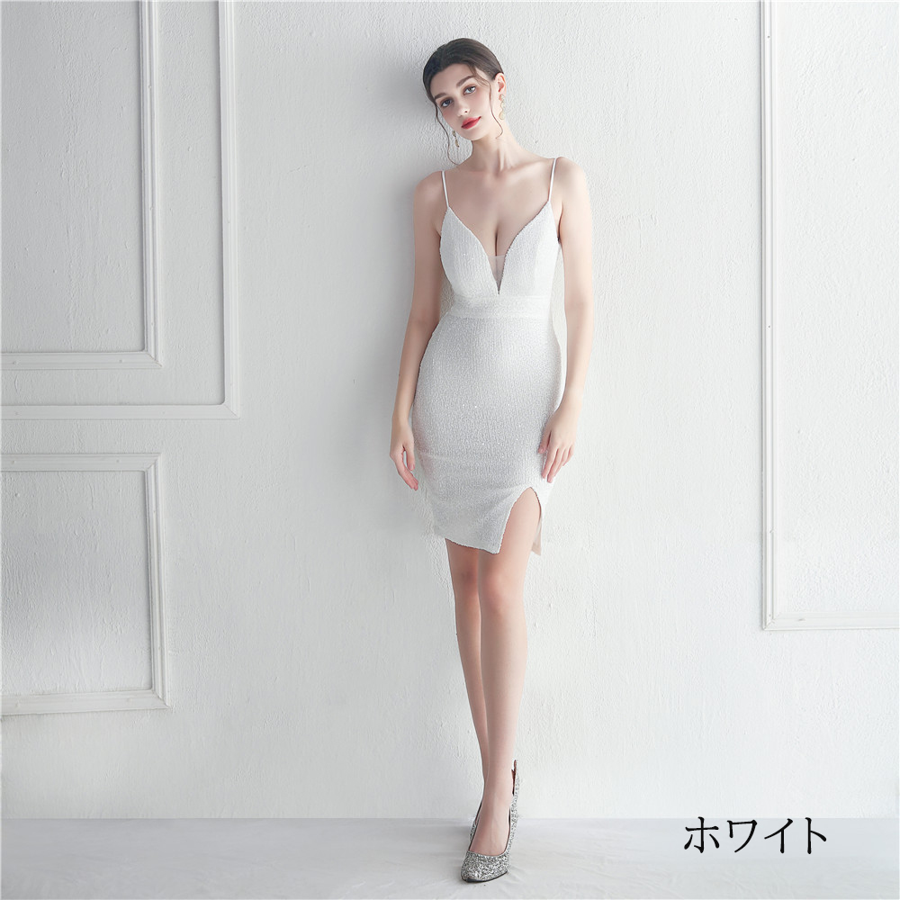 カラードレス ミニドレス パーティードレス 結婚式 二次会 発表会 フォーマルドレス 演奏会 袖なし ミディアムドレス 演出 スパンファスナー ワンピース 