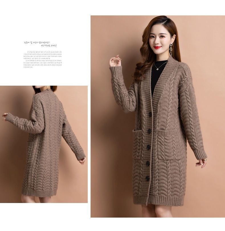 お取り寄せ商品 レディース カーディガン ロング丈 M-5XL 大きいサイズ対応 セーター 秋冬用 トップス ニットセーター 長袖 