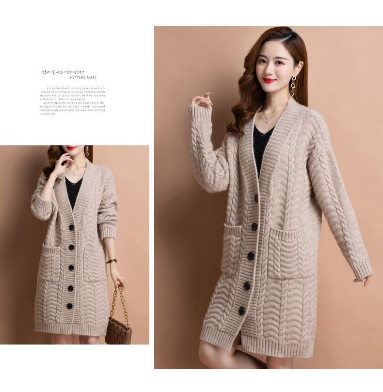 お取り寄せ商品 レディース カーディガン ロング丈 M-5XL 大きいサイズ対応 セーター 秋冬用 トップス ニットセーター 長袖 