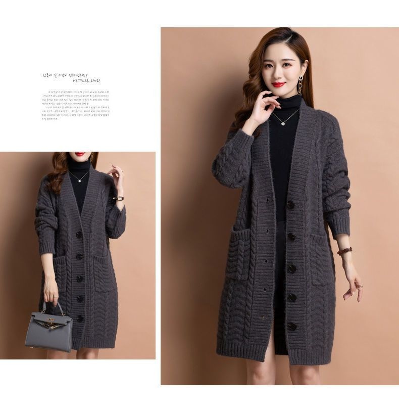 お取り寄せ商品 レディース カーディガン ロング丈 M-5XL 大きいサイズ対応 セーター 秋冬用 トップス ニットセーター 長袖 