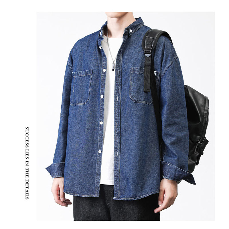 デニムシャツ メンズ 長袖 カジュアル アウター ジャケット春秋 デニム おしゃれ ジージャン シャツ シンプル 通学通勤 カジュアルシャツ デニムジャケット 