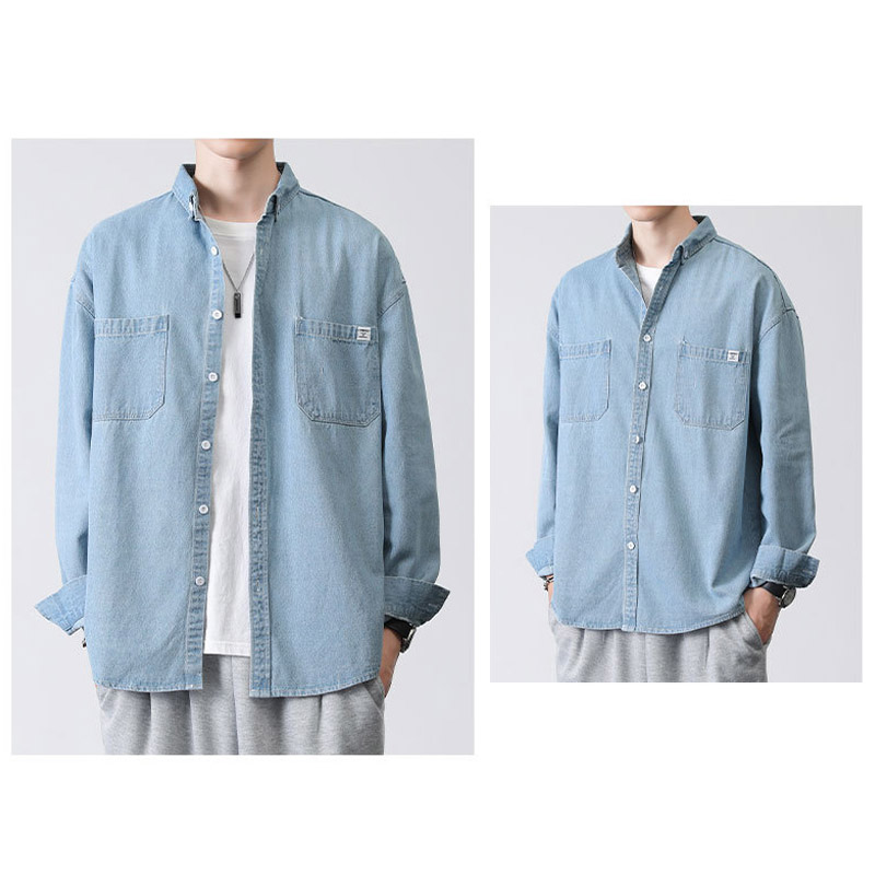 デニムシャツ メンズ 長袖 カジュアル アウター ジャケット春秋 デニム おしゃれ ジージャン シャツ シンプル 通学通勤 カジュアルシャツ デニムジャケット 
