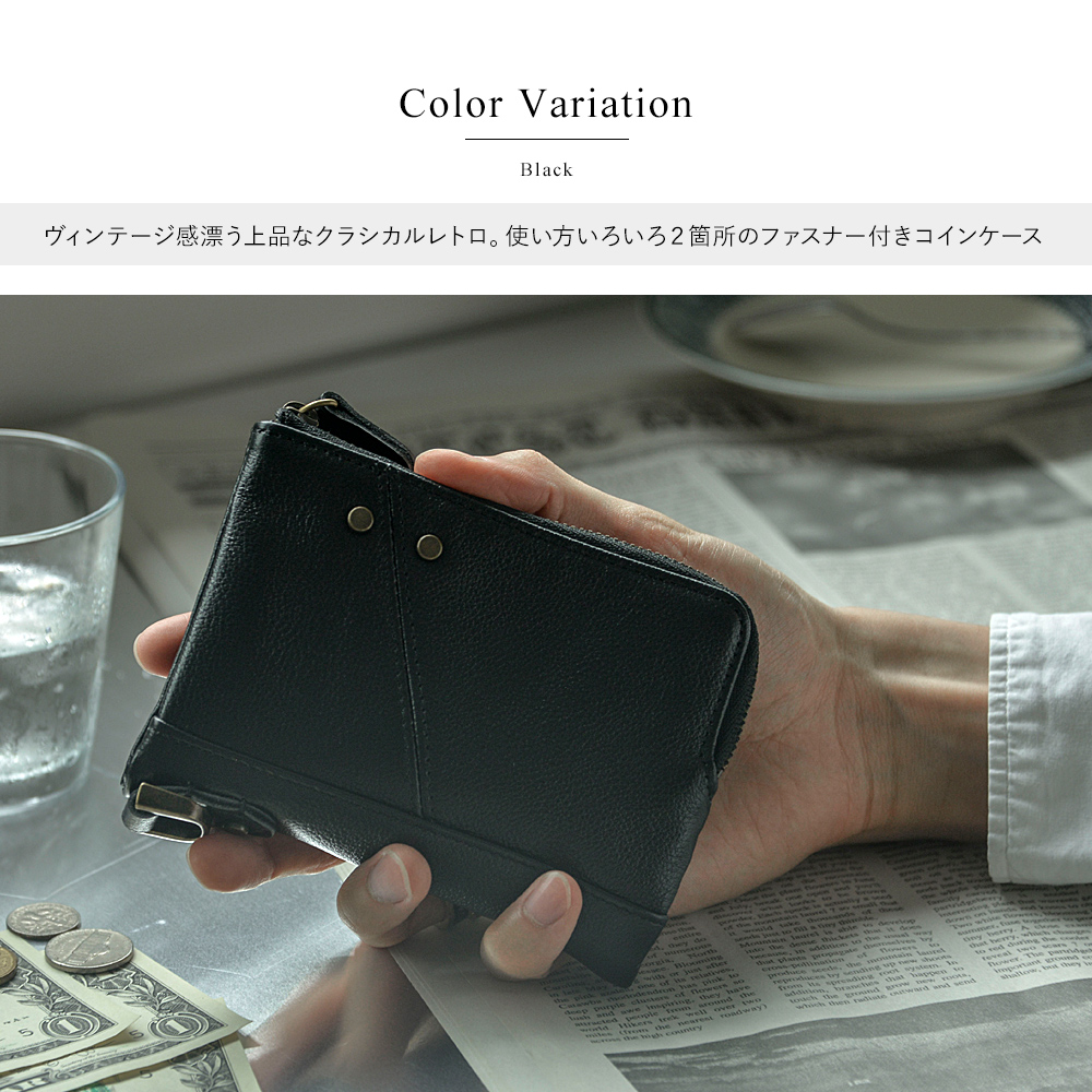 財布 二つ折り メンズ 二つ折り財布 ファスナー 。 カード レザー 折り財布 コンパクト 小銭入れ 無地 L字 軽量 コイン シンプル 