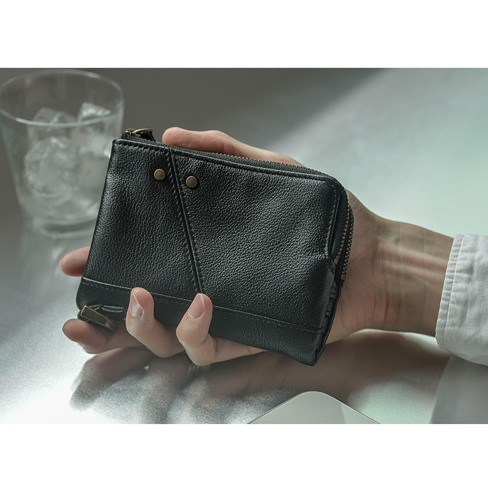 財布 二つ折り メンズ 二つ折り財布 ファスナー 。 カード レザー 折り財布 コンパクト 小銭入れ 無地 L字 軽量 コイン シンプル 