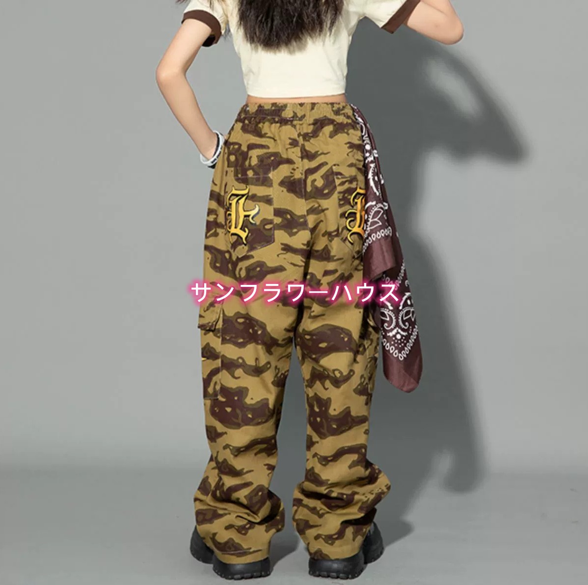 キッズダンス ガールズ 英字柄 子供ダンス衣装 女の子 JAZZ HIPHOP ステージ衣装 イベント 半袖 セットアップ ダンスウェア へそ出し チアガール ジャズ キッズ 